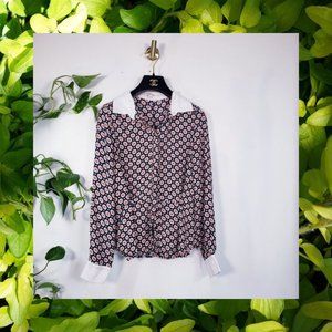MON AMOUR Paris Collared Geometric parisian top S